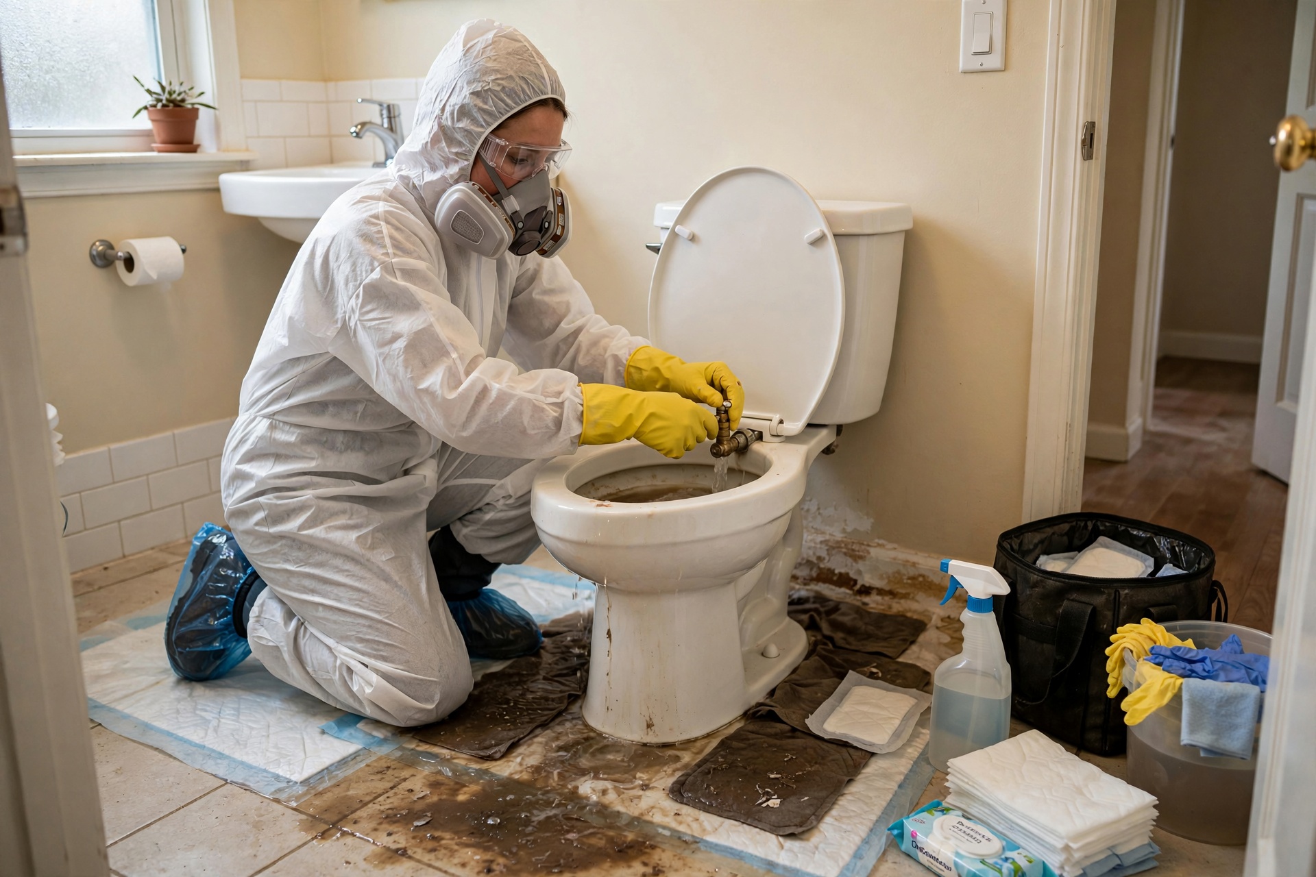 How to Safely Handle Severe Toilet Overflow and Prevent Contamination